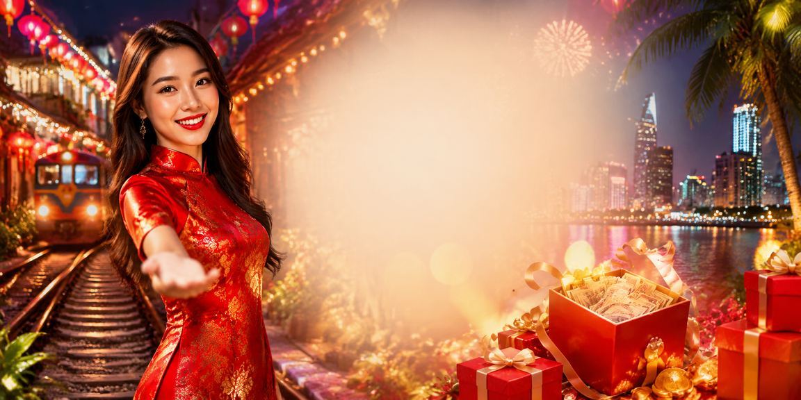 Khung cảnh Sài Gòn về đêm với ánh đèn neon rực rỡ gợi cảm giác hồi hộp khi chờ kết quả xổ số